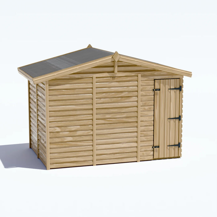 10x6.5ft Wooden Garden Shed | Windowless | Apex Roof