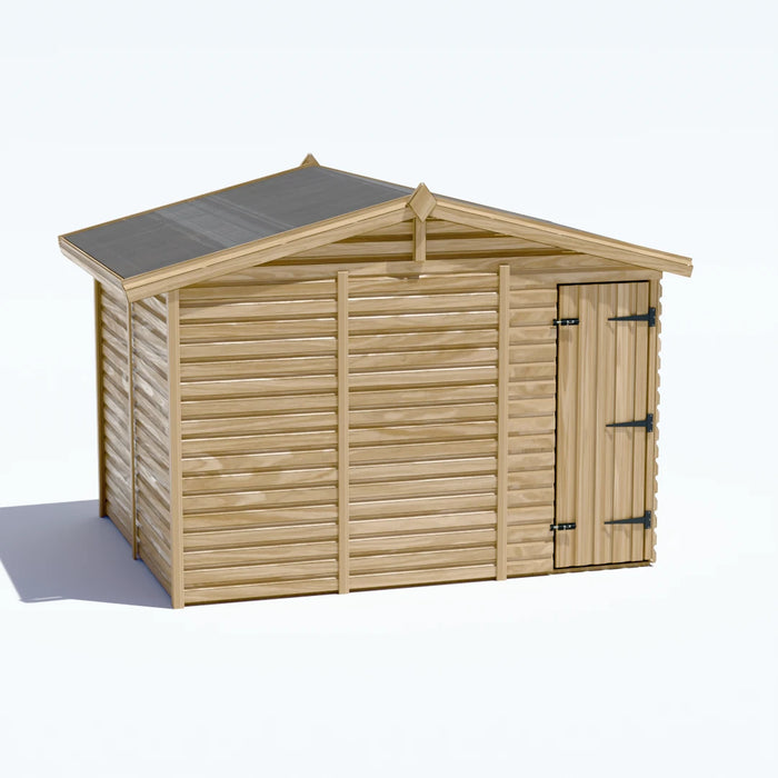 10x8ft Wooden Garden Shed | Windowless | Apex Roof
