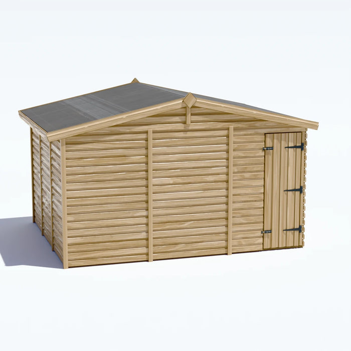 12x10ft Wooden Garden Shed | Windowless | Apex Roof
