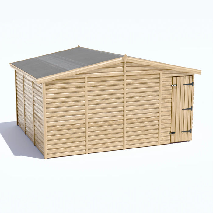 13x12ft Wooden Garden Shed | Windowless | Apex Roof