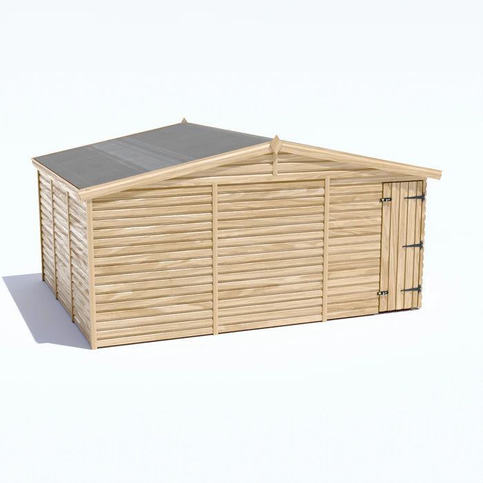 15x12ft Wooden Garden Shed | Windowless | Apex Roof