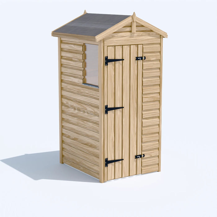 3x4ft Wooden Garden Shed | Windowed | Apex Roof