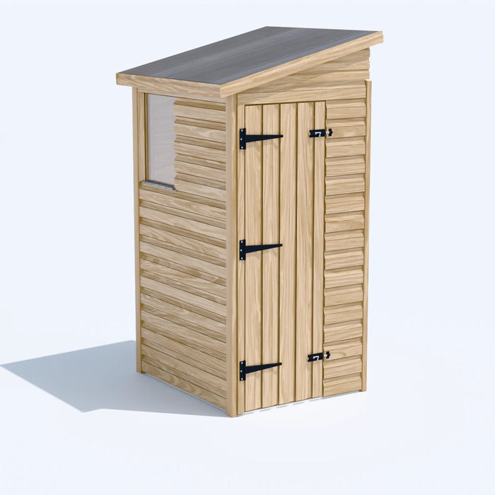 3x4ft Wooden Garden Shed | Windowed | Pent Roof