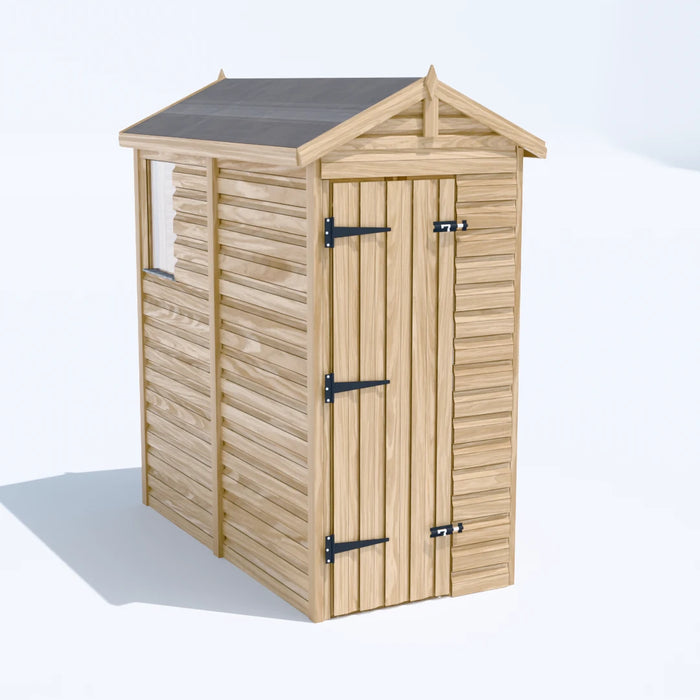 3x6.5ft Wooden Garden Shed | Windowed | Apex Roof