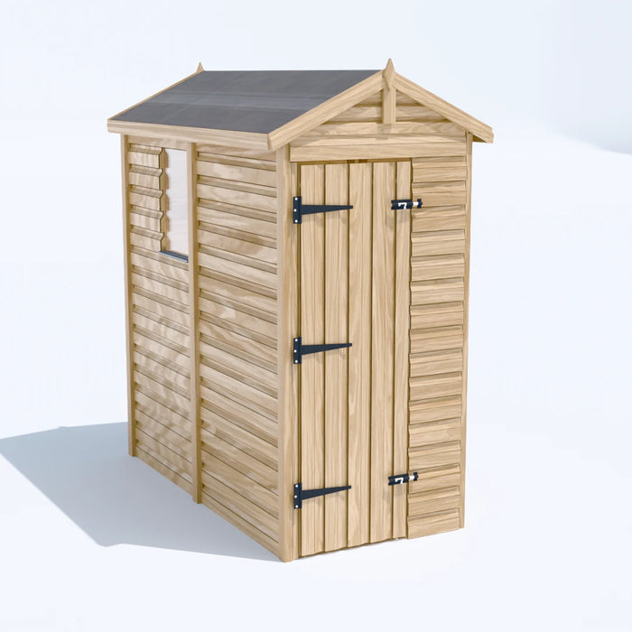 3x6.5ft Wooden Garden Shed | Windowed | Apex Roof