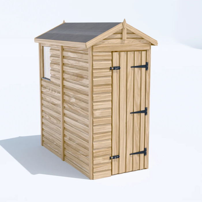 3x6.5ft Wooden Garden Shed | Windowed | Apex Roof
