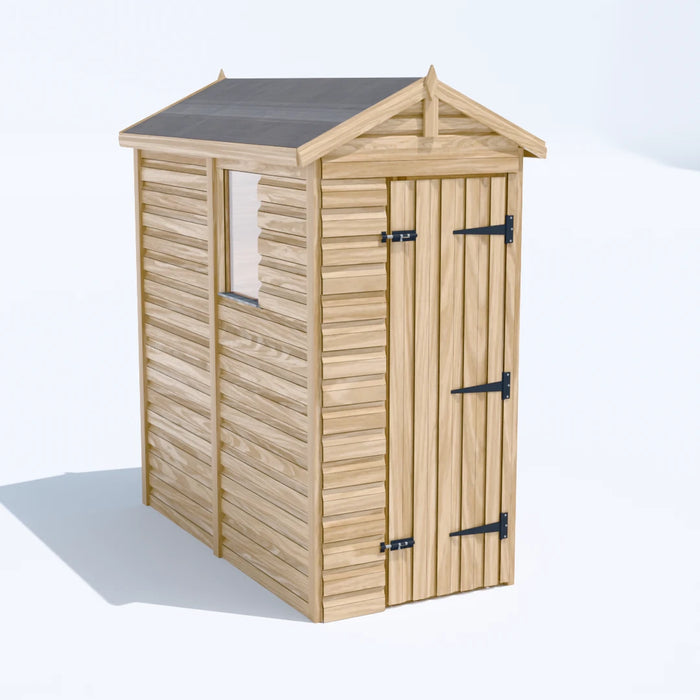 3x6.5ft Wooden Garden Shed | Windowed | Apex Roof