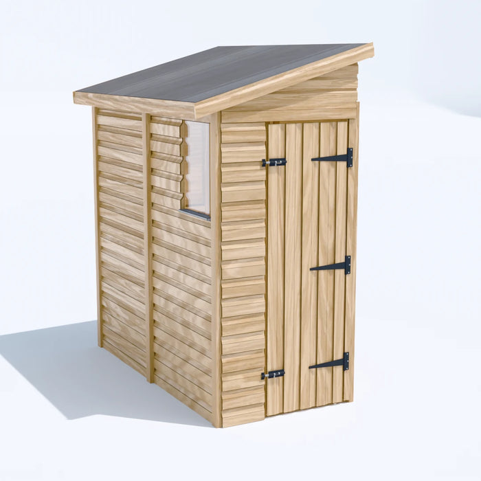 3x6.5ft Wooden Garden Shed | Windowed | Pent Roof