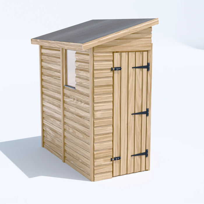 3x6.5ft Wooden Garden Shed | Windowed | Pent Roof