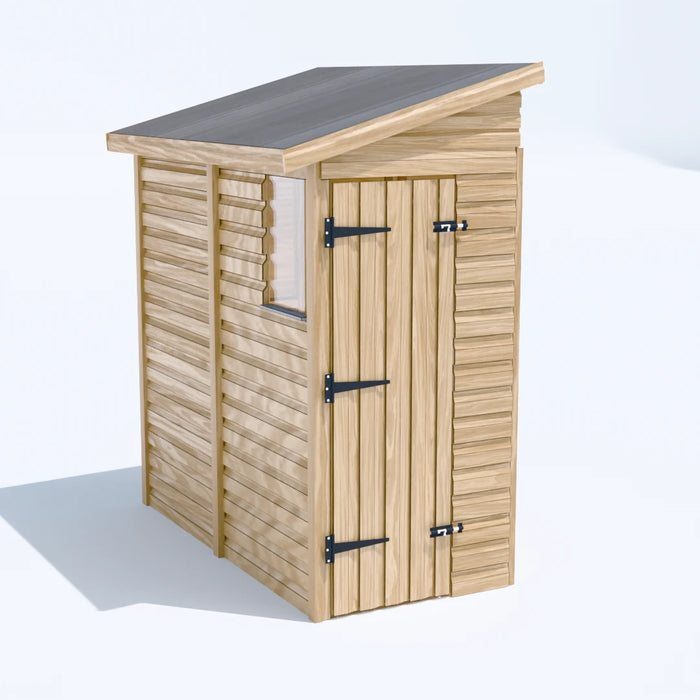 3x6.5ft Wooden Garden Shed | Windowed | Pent Roof
