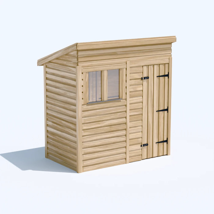 6.5x4ft Wooden Garden Shed | Windowed | Pent Roof