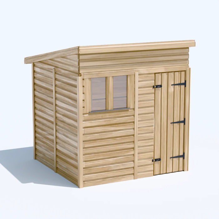 6.5x6.5ft Wooden Garden Shed | Windowed | Pent Roof