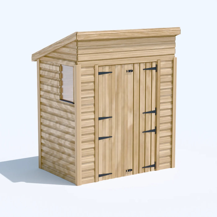 6x4ft Wooden Garden Shed | Windowed | Pent Roof