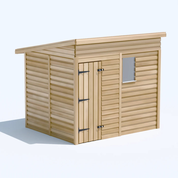 8x6.5ft Wooden Garden Shed | Windowed | Pent Roof