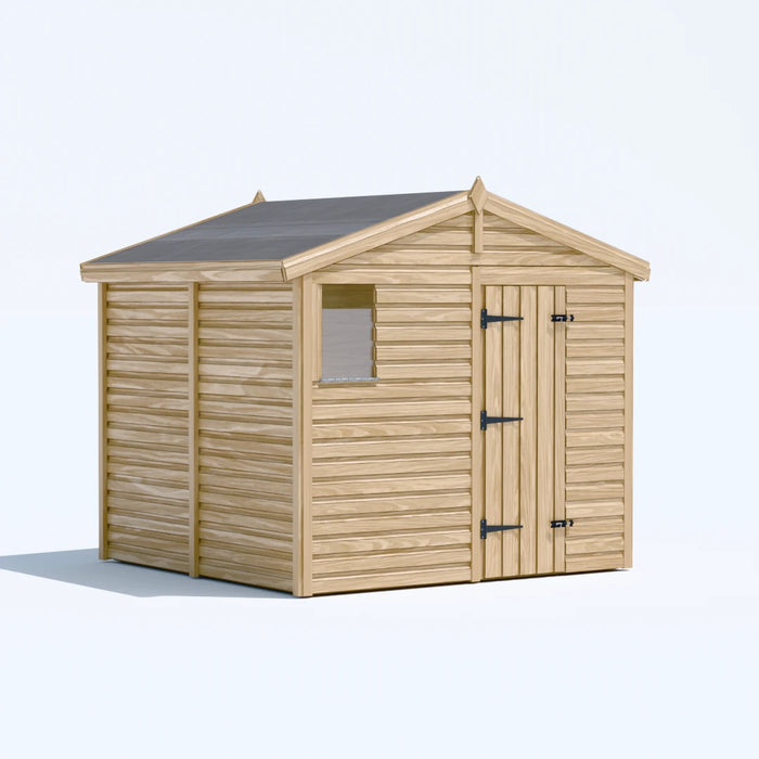8x8ft Wooden Garden Shed | Windowed | Apex Roof