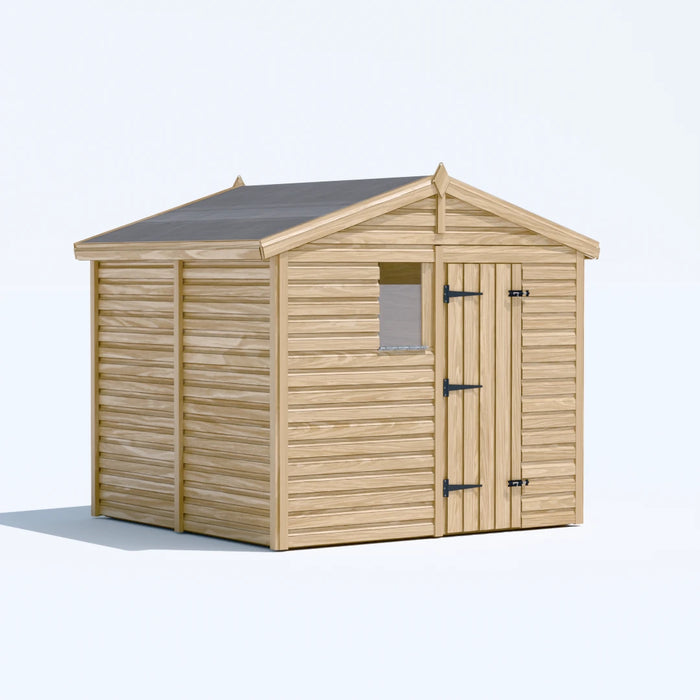 8x8ft Wooden Garden Shed | Windowed | Apex Roof