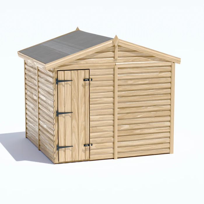 8x8ft Wooden Garden Shed | Windowless | Apex Roof