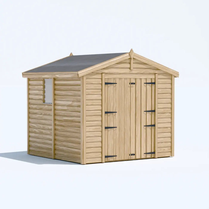 8x8ft Wooden Garden Shed | Windowed | Apex Roof