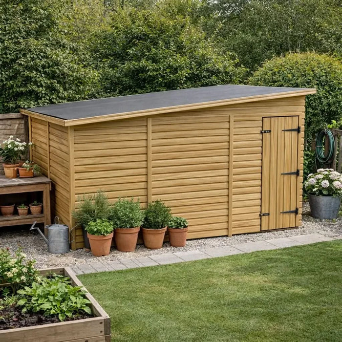 10x12ft Wooden Garden Shed | Windowless | Pent Roof