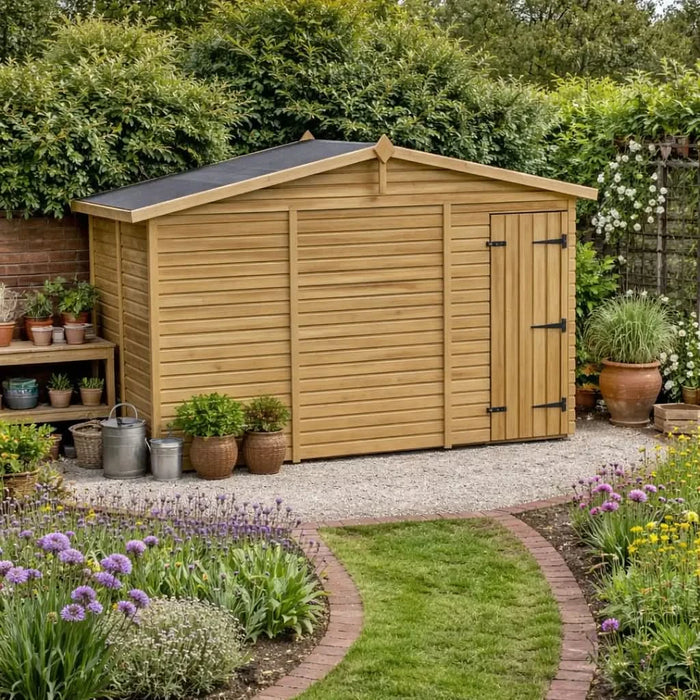 10x4ft Wooden Garden Shed | Windowless | Apex Roof