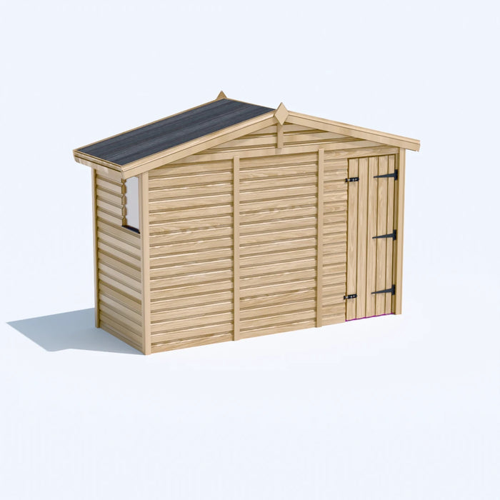 10x4ft Wooden Garden Shed | Windowed | Apex Roof