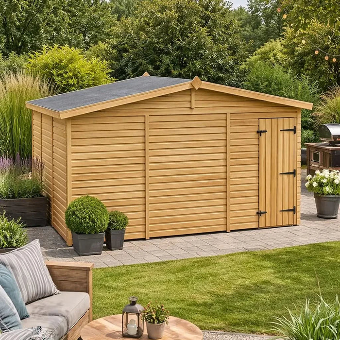 12x10ft Wooden Garden Shed | Windowless | Apex Roof
