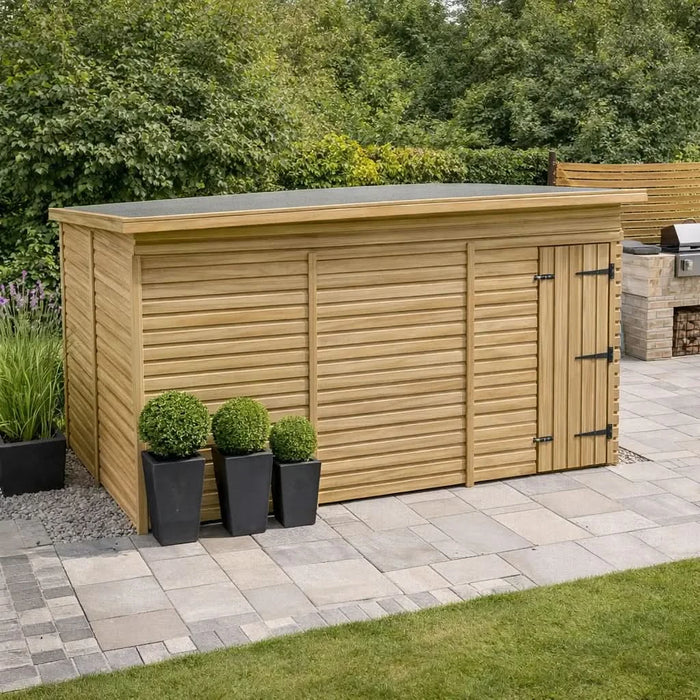 12x10ft Wooden Garden Shed | Windowless | Pent Roof
