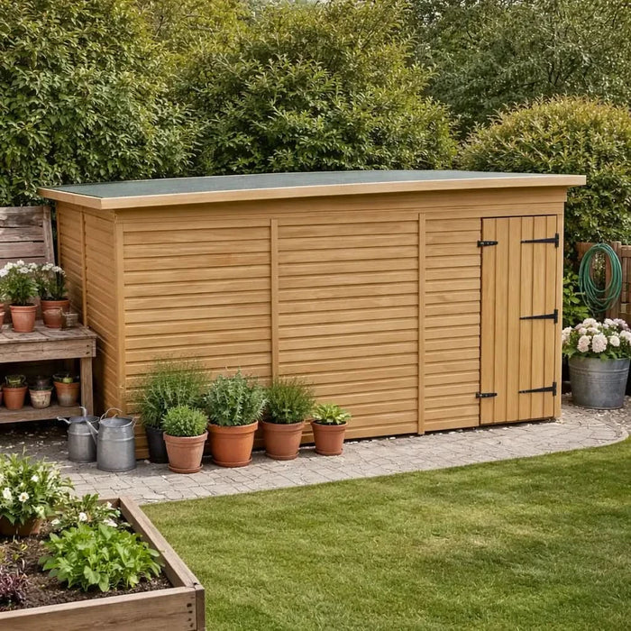 12x3ft Wooden Garden Shed | Windowless | Pent Roof