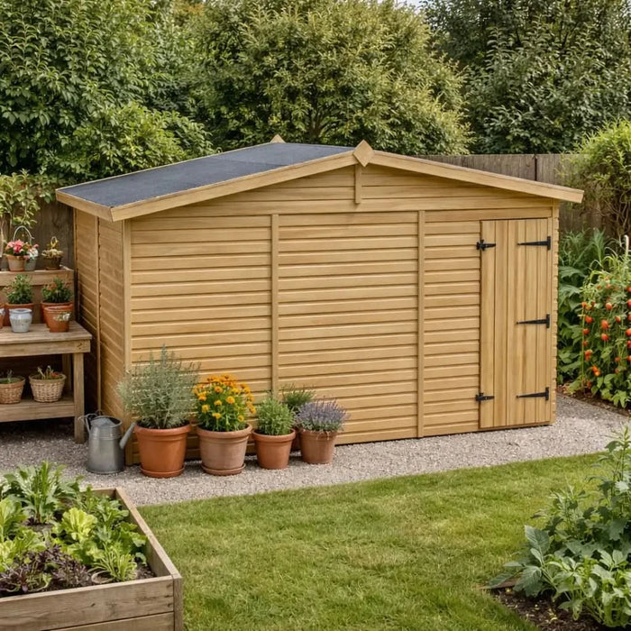 12x6.5ft Wooden Garden Shed | Windowless | Apex Roof