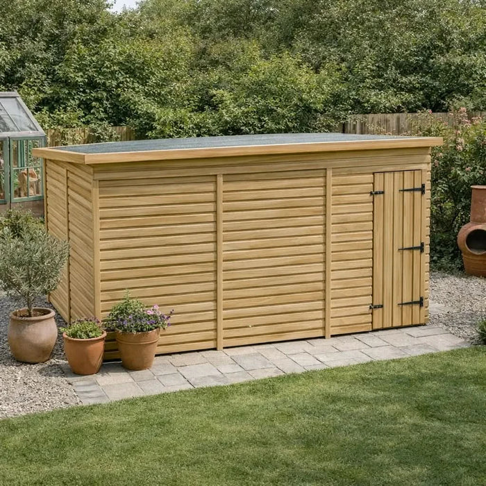 12x6.5ft Wooden Garden Shed | Windowless | Pent Roof