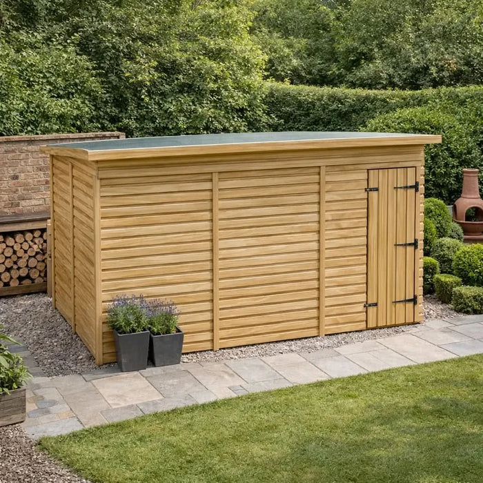 12x8ft Wooden Garden Shed | Windowless | Pent Roof