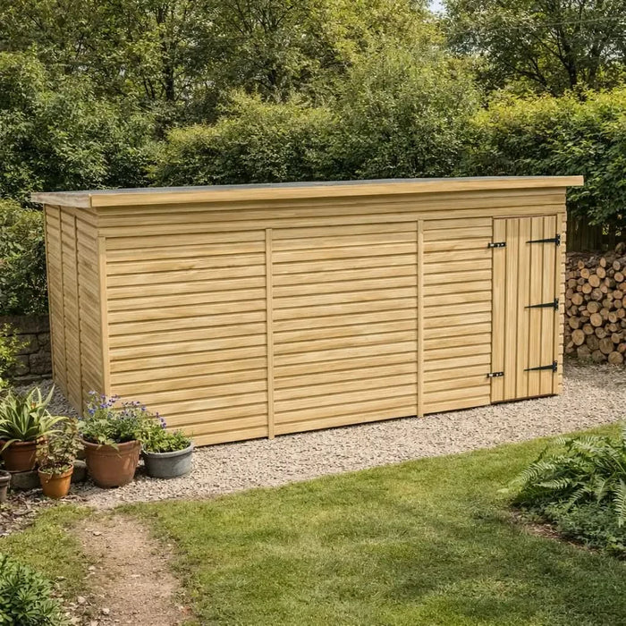 13x12ft Wooden Garden Shed | Windowless | Pent Roof