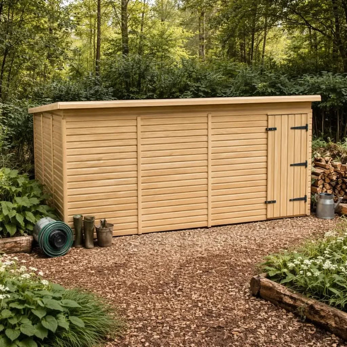 13x6.5ft Wooden Garden Shed | Windowless | Pent Roof
