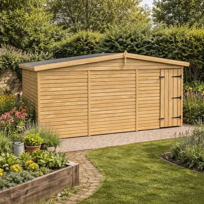 15x3ft Wooden Garden Shed | Windowless | Apex Roof