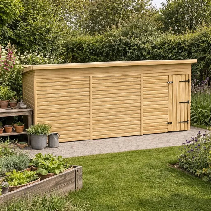 15x3ft Wooden Garden Shed | Windowless | Pent Roof
