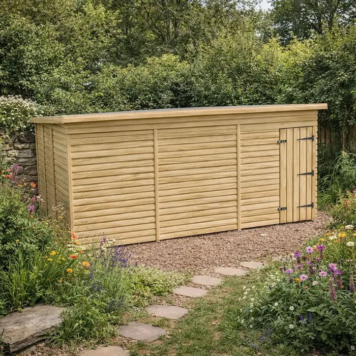 15x4ft Wooden Garden Shed | Windowless | Pent Roof