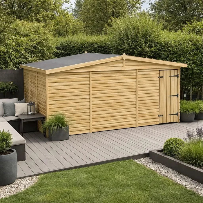 15x8ft Wooden Garden Shed | Windowless | Apex Roof