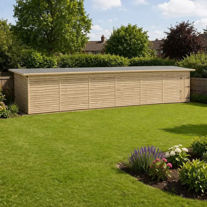 35x10ft Wooden Workshop | Windowless | Pent Roof