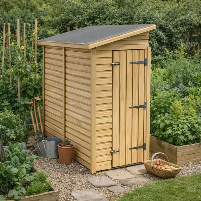 3x6.5ft Wooden Garden Shed | Windowless | Pent Roof