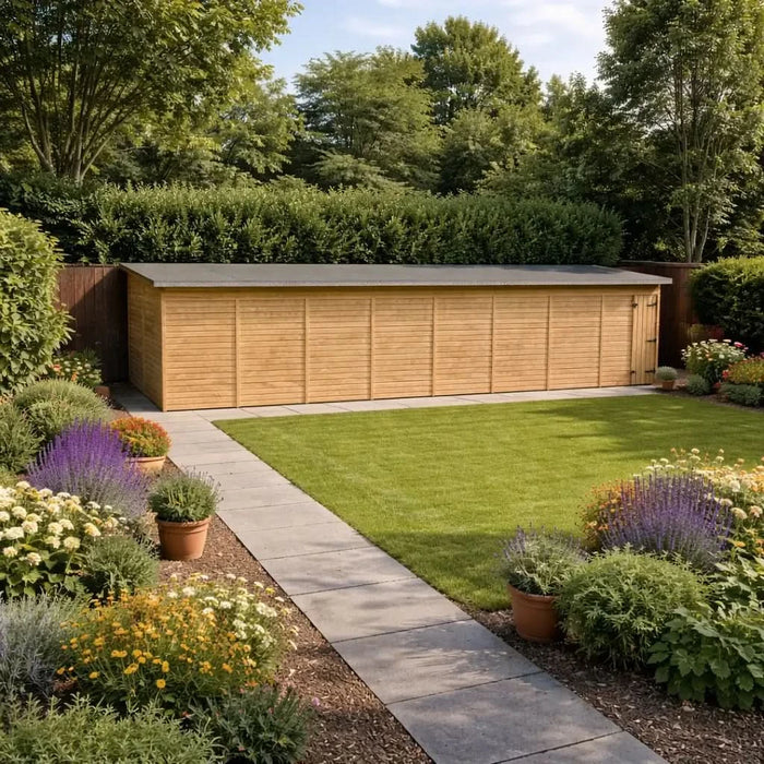 40x8 Wooden Workshop | Windowless | Pent Roof