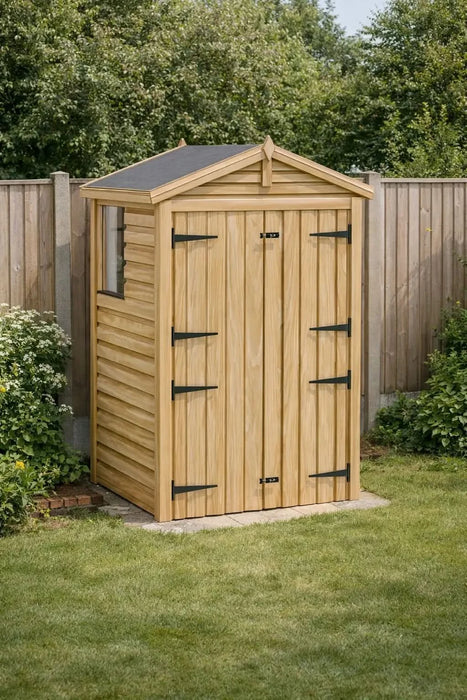 4x3ft Wooden Garden Shed | Windowed | Apex Roof
