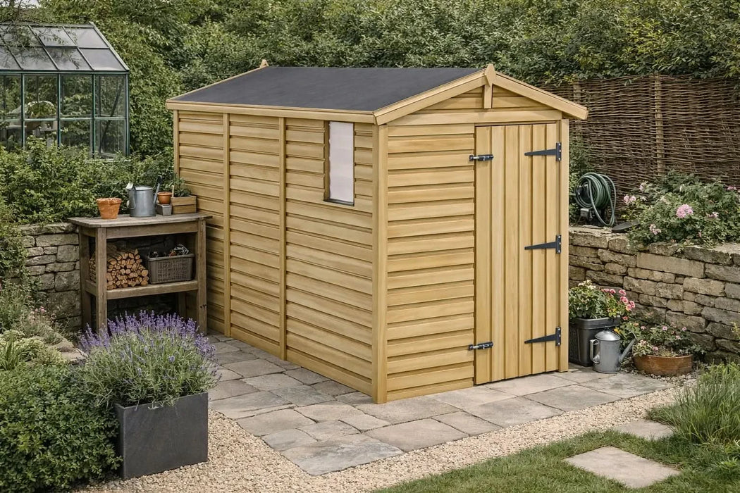 4x8ft Wooden Garden Shed | Windowed | Apex Roof