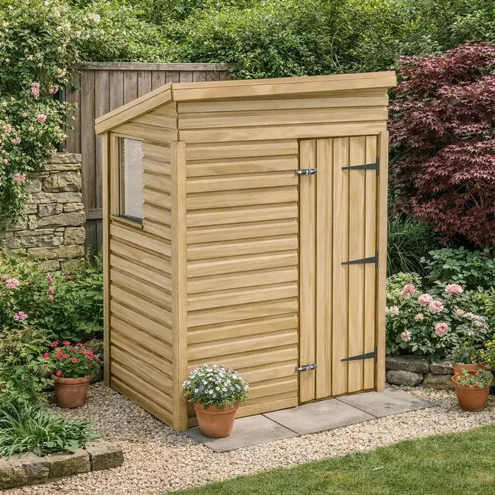 5x3ft Wooden Garden Shed | Windowed | Pent Roof