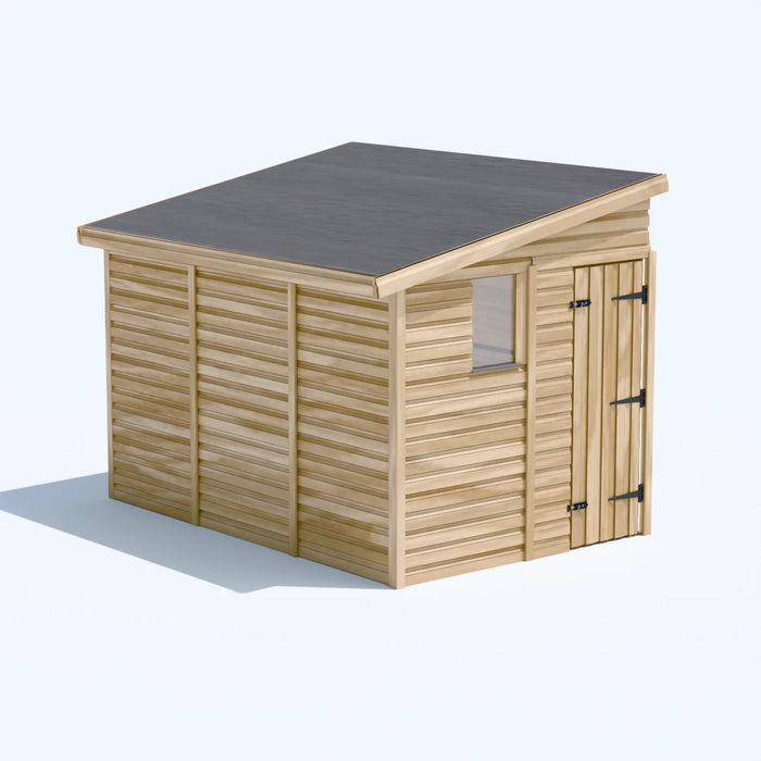 6.5x10ft Wooden Garden Shed | Windowed | Pent Roof