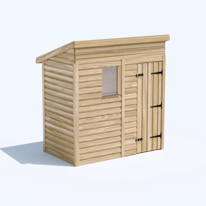 6.5x4ft Wooden Garden Shed | Windowed | Pent Roof