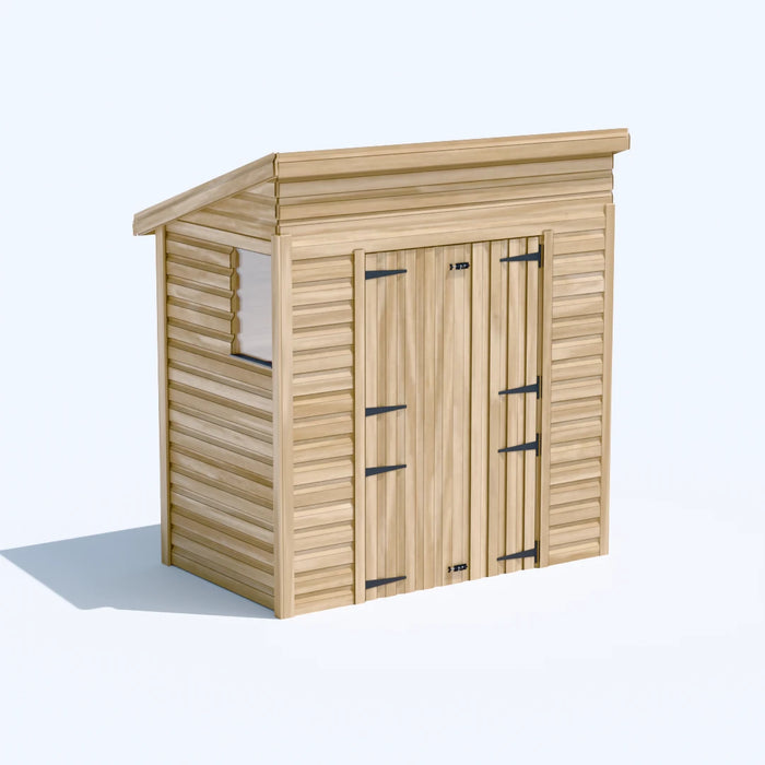 6.5x4ft Wooden Garden Shed | Windowed | Pent Roof