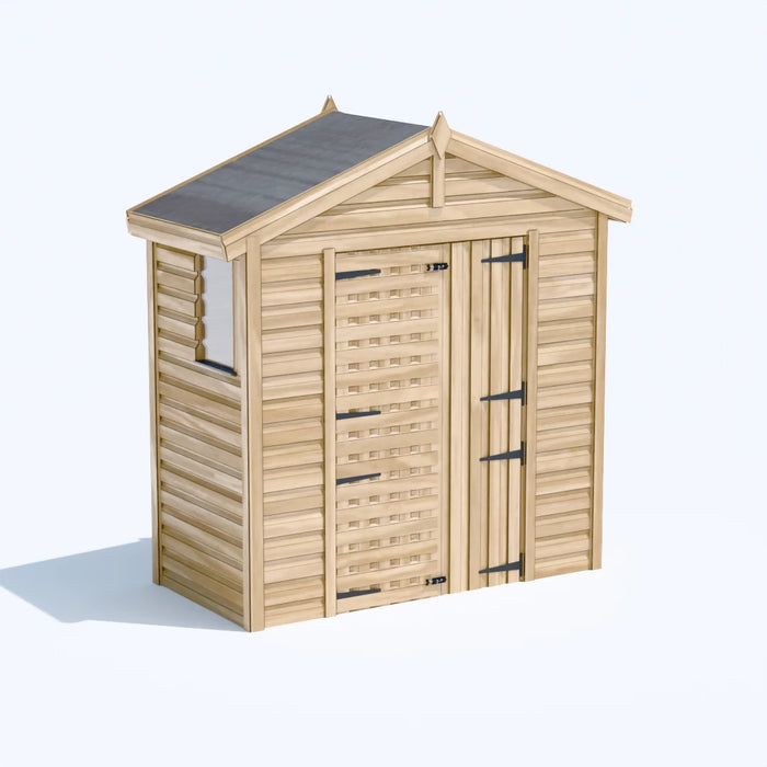 6.5x3ft Wooden Garden Shed | Windowed | Apex Roof
