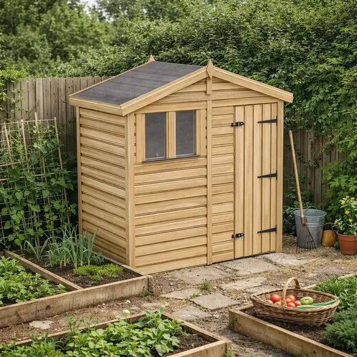 6.5x3ft Wooden Garden Shed | Windowed | Apex Roof