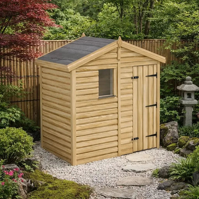 6.5x4ft Wooden Garden Shed | Windowed | Apex Roof