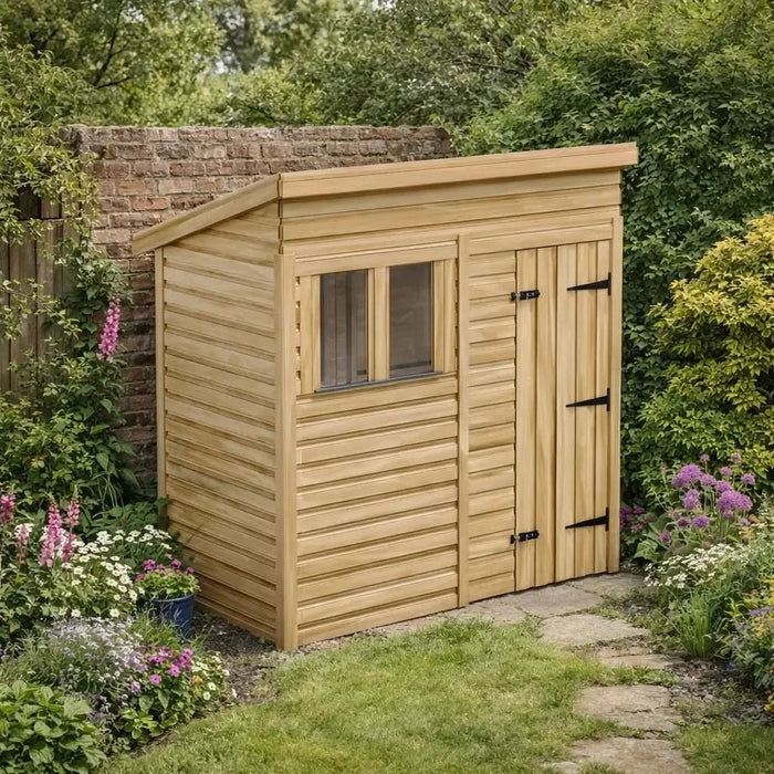 6.5x4ft Wooden Garden Shed | Windowed | Pent Roof
